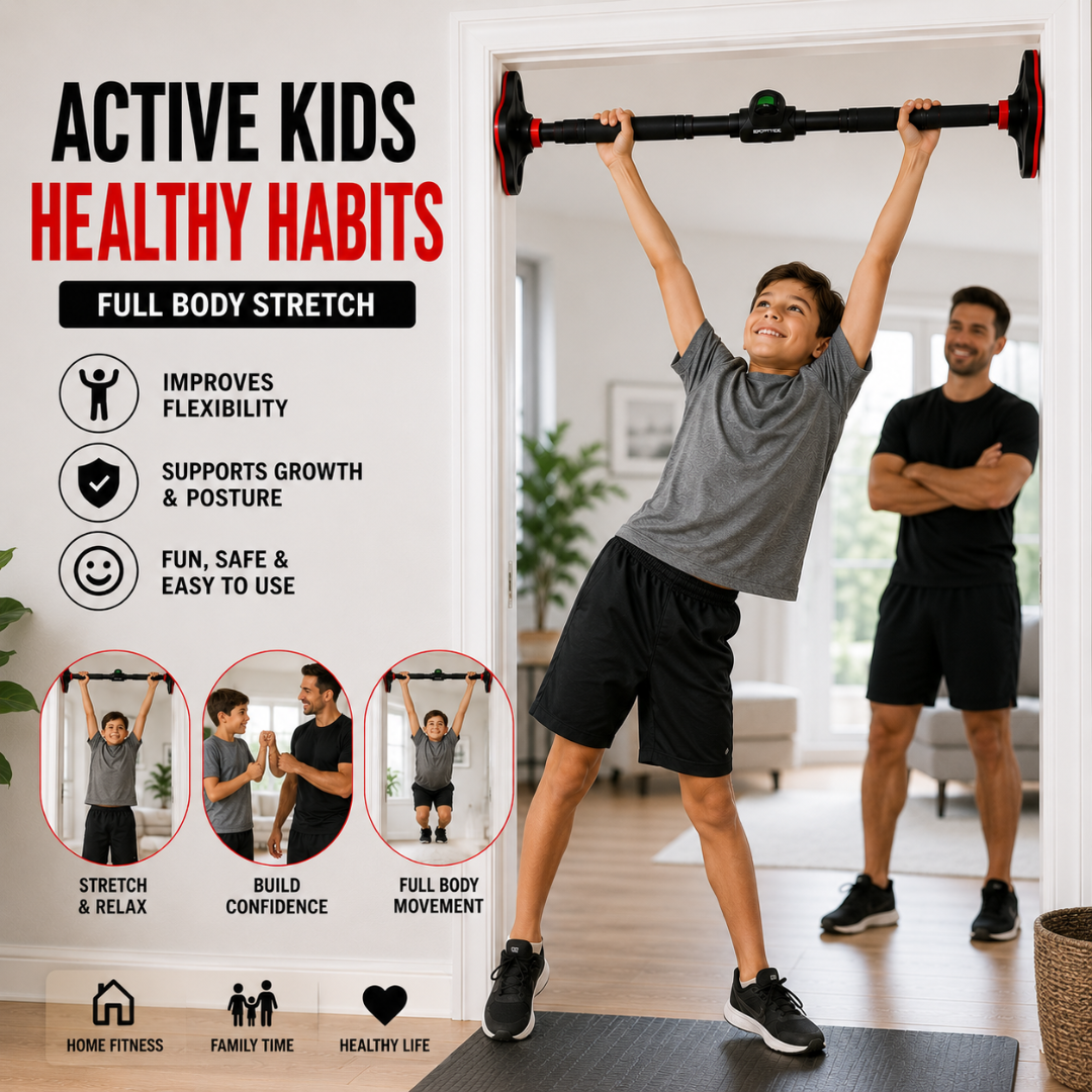 Heavy-Duty Adjustable Doorway Pull-Up Bar – Sculpt Your Upper Body from Home – Supports 150kg, No Drilling – Multi-Grip, Anti-Loosen Lock – Easy Installation – For Home & Gym – Build Muscle, Strength & Definition