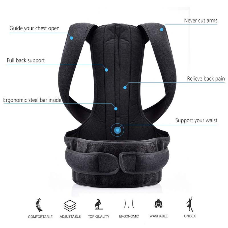 Premium Posture Corrector Belt Fully Adjustable Provides Gentle Support, Strong Breathable Material