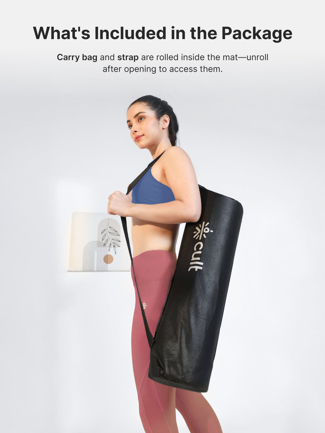 CULT TPE Yoga Mat 10mm Extra Thick with Carry Strap and Bag  Non-Toxic, Latex-Free, Anti-Slip, Tear-Resistant & Lightweight   Superior Cushioning for Joint Support, Meditation & Home Workouts- Navy