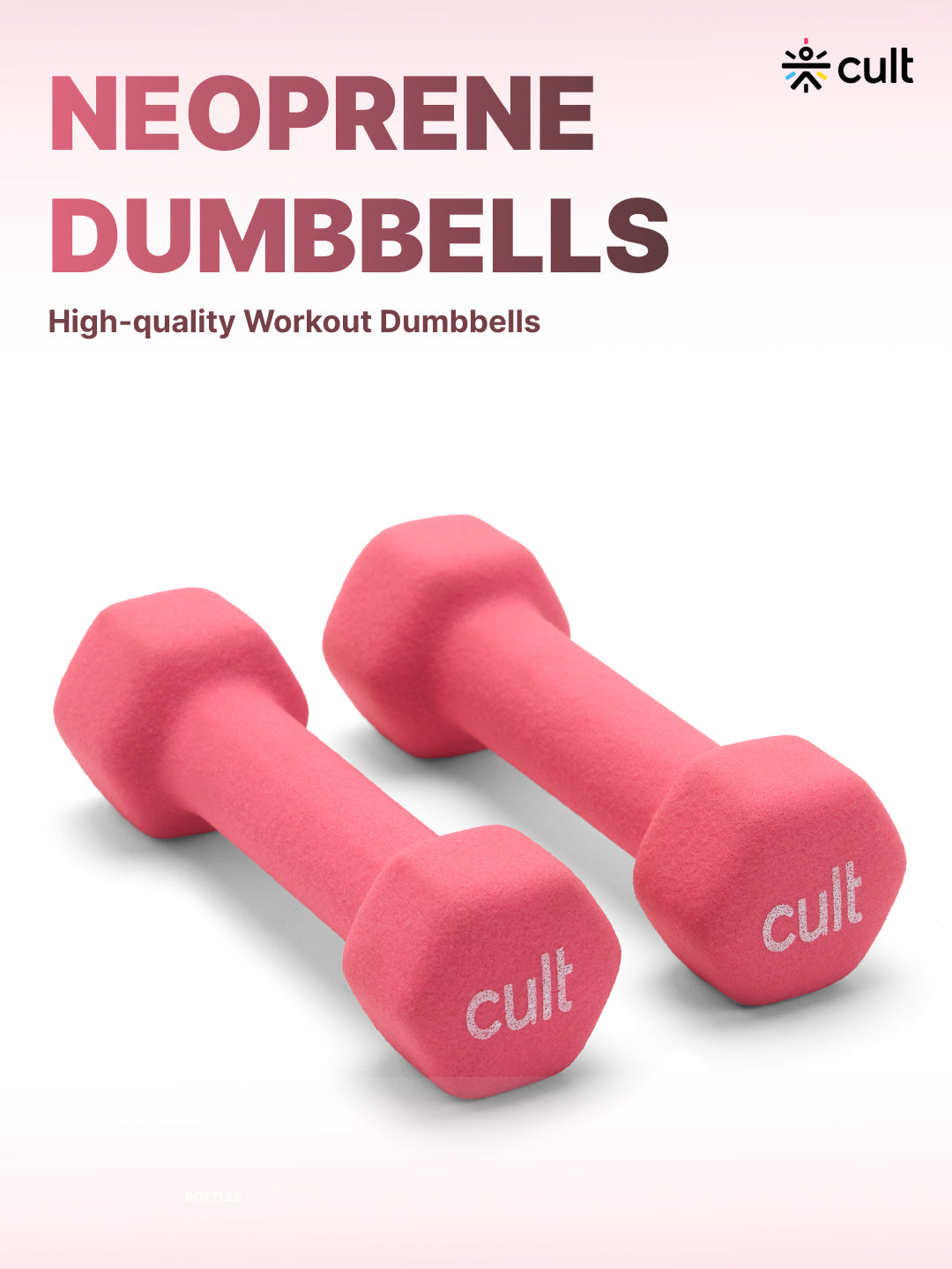 Cult 1KGx2 Neoprene Dumbbells For Home & Gym Exercises (Pink)