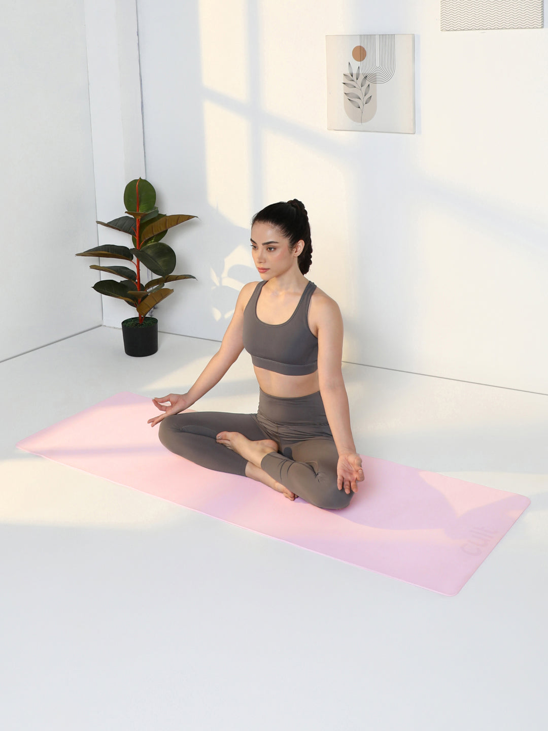Cult Yoga Mat 4mm EVA with Carry Strap   Lightweight, Non-Slip, Cushioned & Sweat-Resistant Exercise Mat   Eco-Friendly Workout Mat for Yoga, Pilates, Meditation & Home Gym   Pink