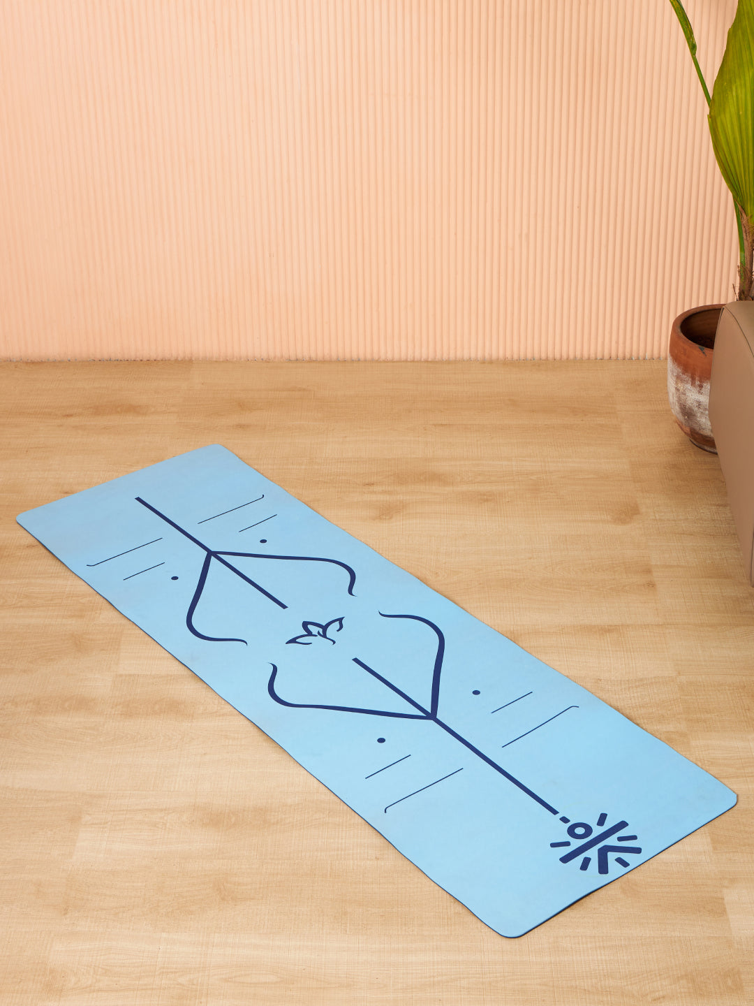 Cult TPE Yoga Mat 6mm   Non-Toxic, Latex-Free, Eco-Friendly, Tear-Resistant, Non-Slip Exercise Mat with Extra Cushioning , Carry Strap and Bag   Ideal for Yoga, Pilates, Meditation & Fitness - Blue with Alignment Marking