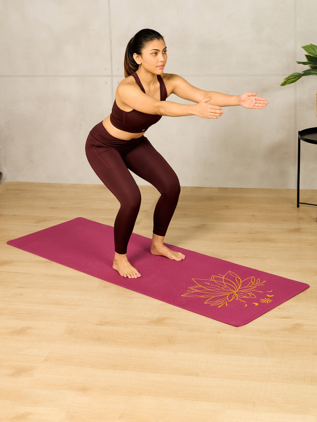 CULT TPE Yoga Mat 6mm with Carry Bag & Strap   Eco-Friendly, Non-Slip, Lightweight & Durable Exercise Mat for Yoga, Pilates, Meditation & Home Workouts   Purple Lotus Print