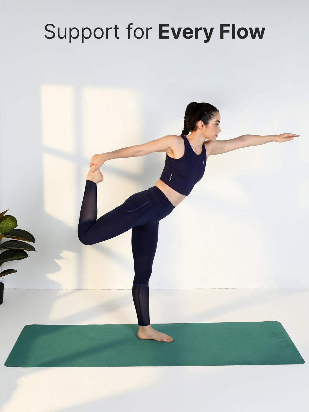 Cult Yoga Mat EVA 5mm with Carry Strap   Non-Slip, Cushioned, Sweat-Resistant, Eco-Friendly Workout Mat for Home Gym & Fitness   Sage Green