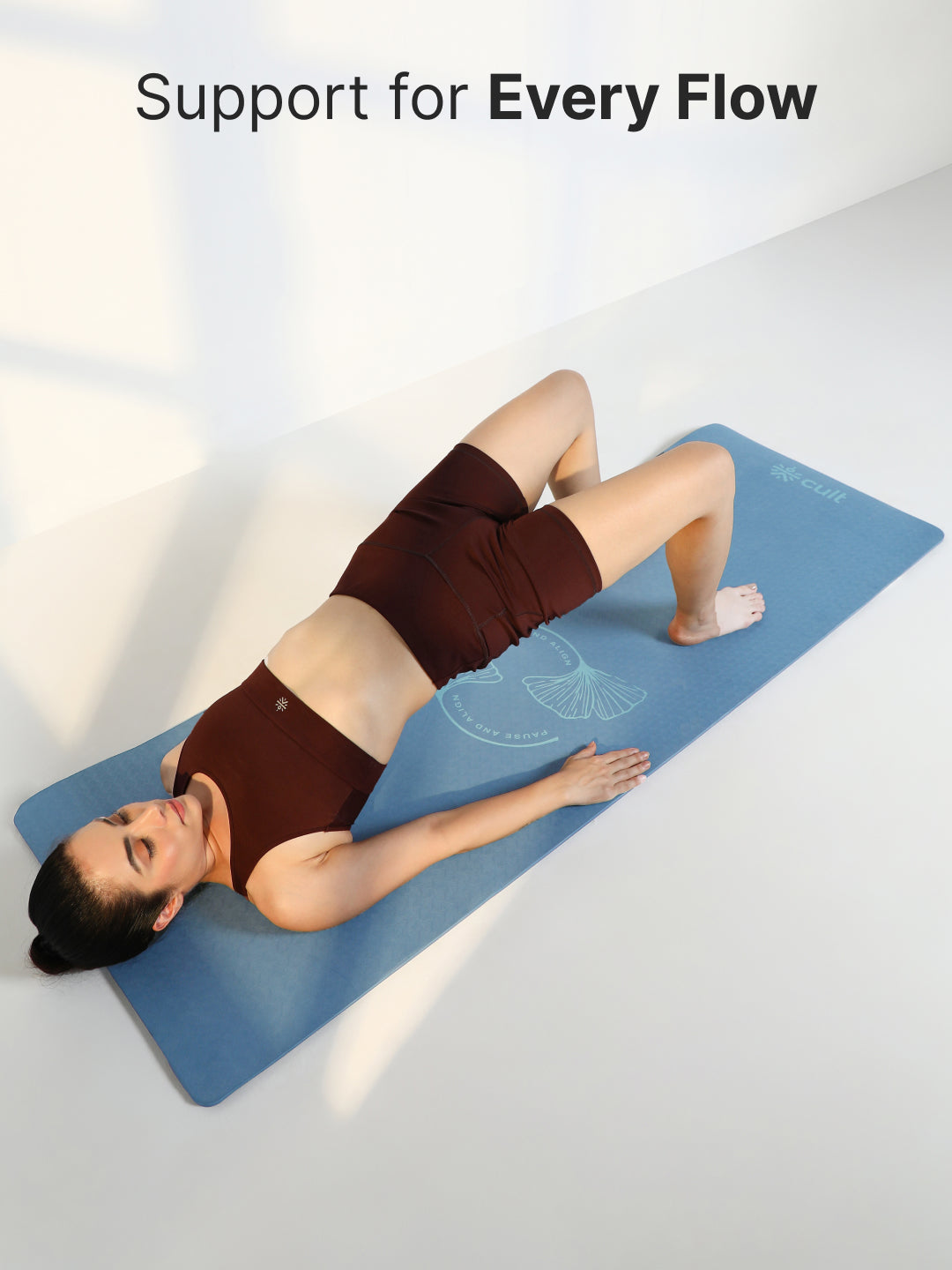 CULT TPE Yoga Mat 10mm Extra Thick with Carry Strap and Bag   Non-Toxic, Latex-Free, Anti-Slip, Tear-Resistant & Lightweight   Superior Cushioning for Joint Support, Meditation & Home Workouts- Teal