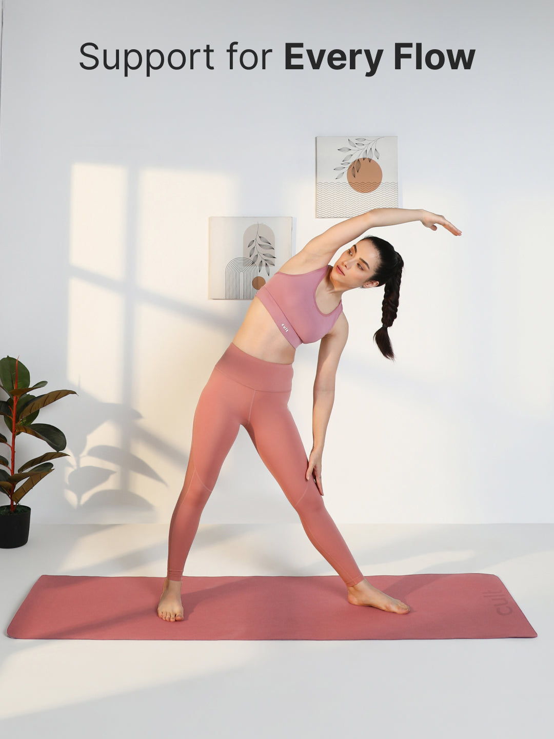 Cult Yoga Mat EVA 5mm with Carry Strap   Non-Slip, Cushioned, Sweat-Resistant, Eco-Friendly Workout Mat for Home Gym & Fitness   Brick