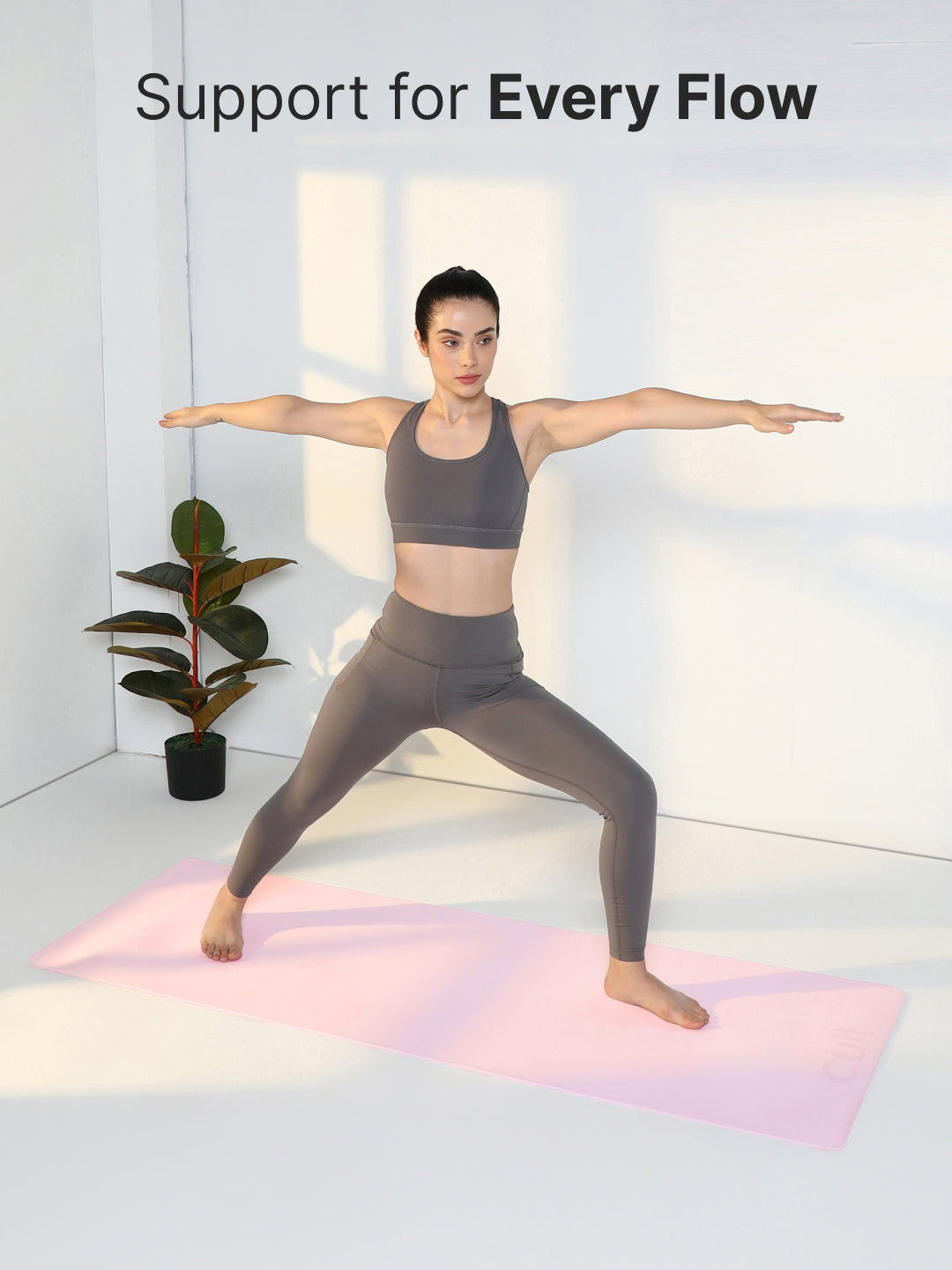 Cult Yoga Mat 4mm EVA with Carry Strap   Lightweight, Non-Slip, Cushioned & Sweat-Resistant Exercise Mat   Eco-Friendly Workout Mat for Yoga, Pilates, Meditation & Home Gym   Pink