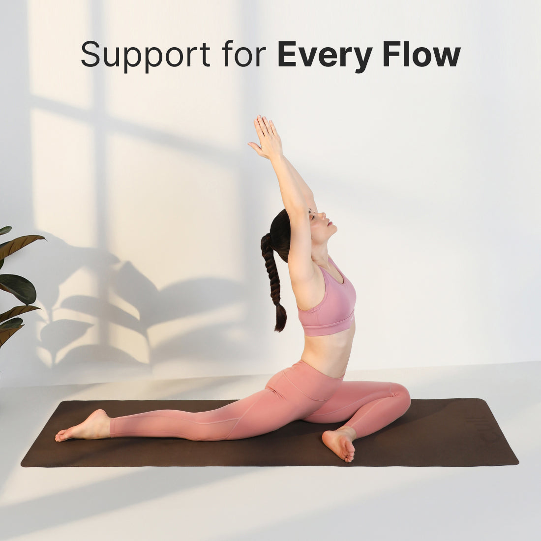 Cult Yoga Mat EVA 4mm with Carry Strap   Non-Slip, Lightweight, Cushioned & Sweat-Resistant Exercise Mat   Durable, Portable & Eco-Friendly Workout Mat for Yoga, Pilates, Home Gym & Fitness   Brown