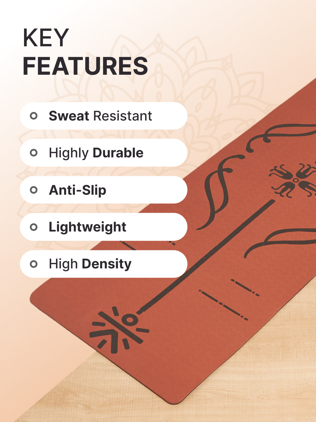 CULT Yoga Mat for Women & Men with Strap and Bag TPE Material 8mm Thickness Exercise Mat for Workout, Yoga, Fitness & Meditation Anti Tear, Anti Slip for Home & Gym Use