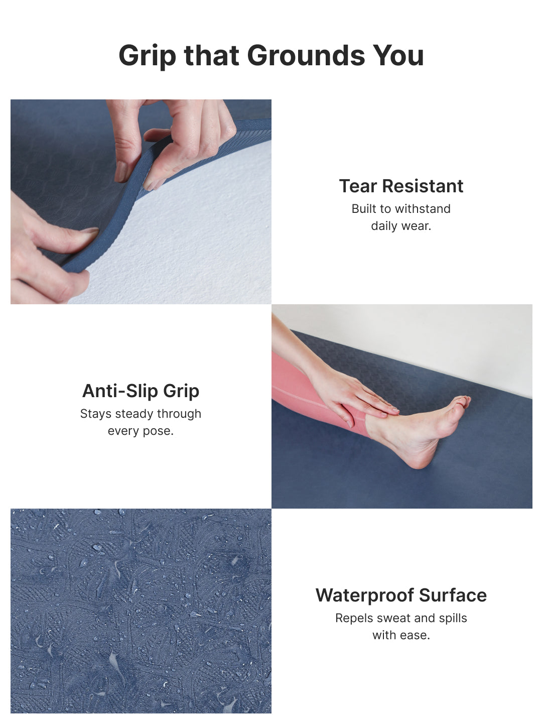 CULT TPE Yoga Mat 10mm Extra Thick with Carry Strap and Bag  Non-Toxic, Latex-Free, Anti-Slip, Tear-Resistant & Lightweight   Superior Cushioning for Joint Support, Meditation & Home Workouts- Navy