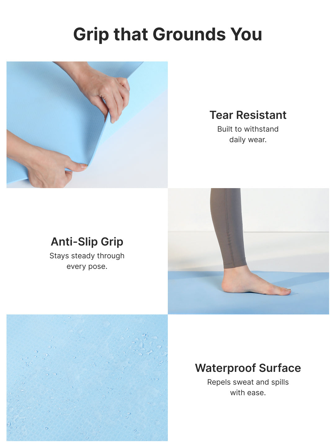 Cult Yoga Mat 4mm EVA with Carry Strap   Lightweight, Non-Slip, Cushioned & Sweat-Resistant Exercise Mat   Eco-Friendly Workout Mat for Yoga, Pilates, Meditation & Home Gym   Blue