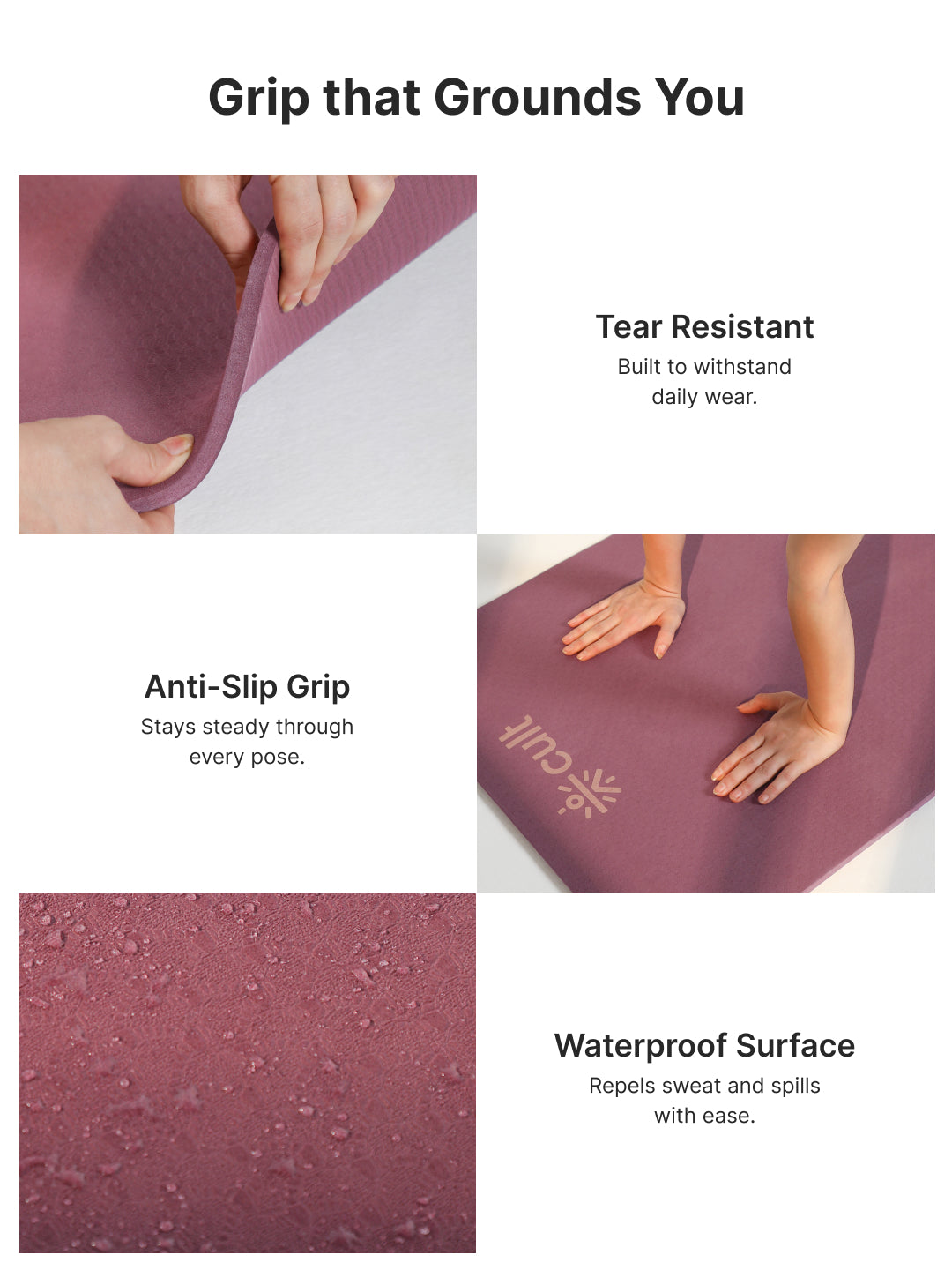 CULT TPE Yoga Mat 10mm Extra Thick with Carry Strap and Bag   Non-Toxic, Latex-Free, Anti-Slip, Tear-Resistant & Lightweight   Superior Cushioning for Joint Support, Ideal for Yoga, Pilates, Meditation & Home Workouts - Maroon