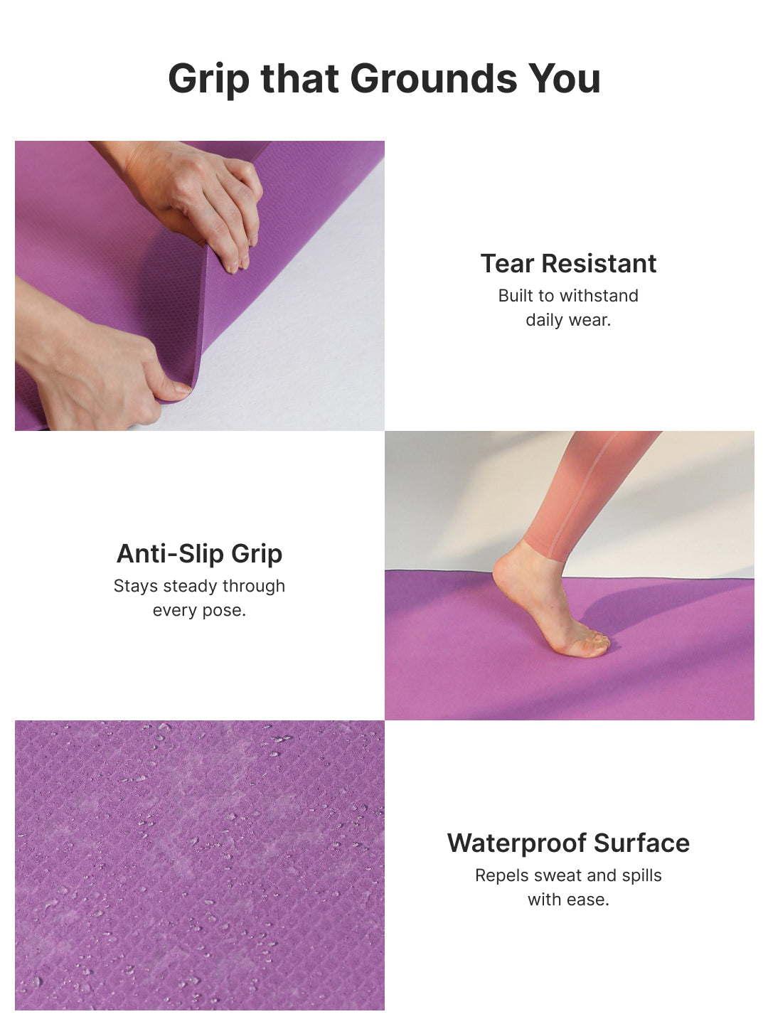 Cult Yoga Mat EVA 5mm with Carry Strap   Non-Slip, Lightweight & Cushioned Exercise Mat   Sweat-Resistant, Durable & Eco-Friendly for Yoga, Pilates, Stretching, Meditation & Home Gym   Purple