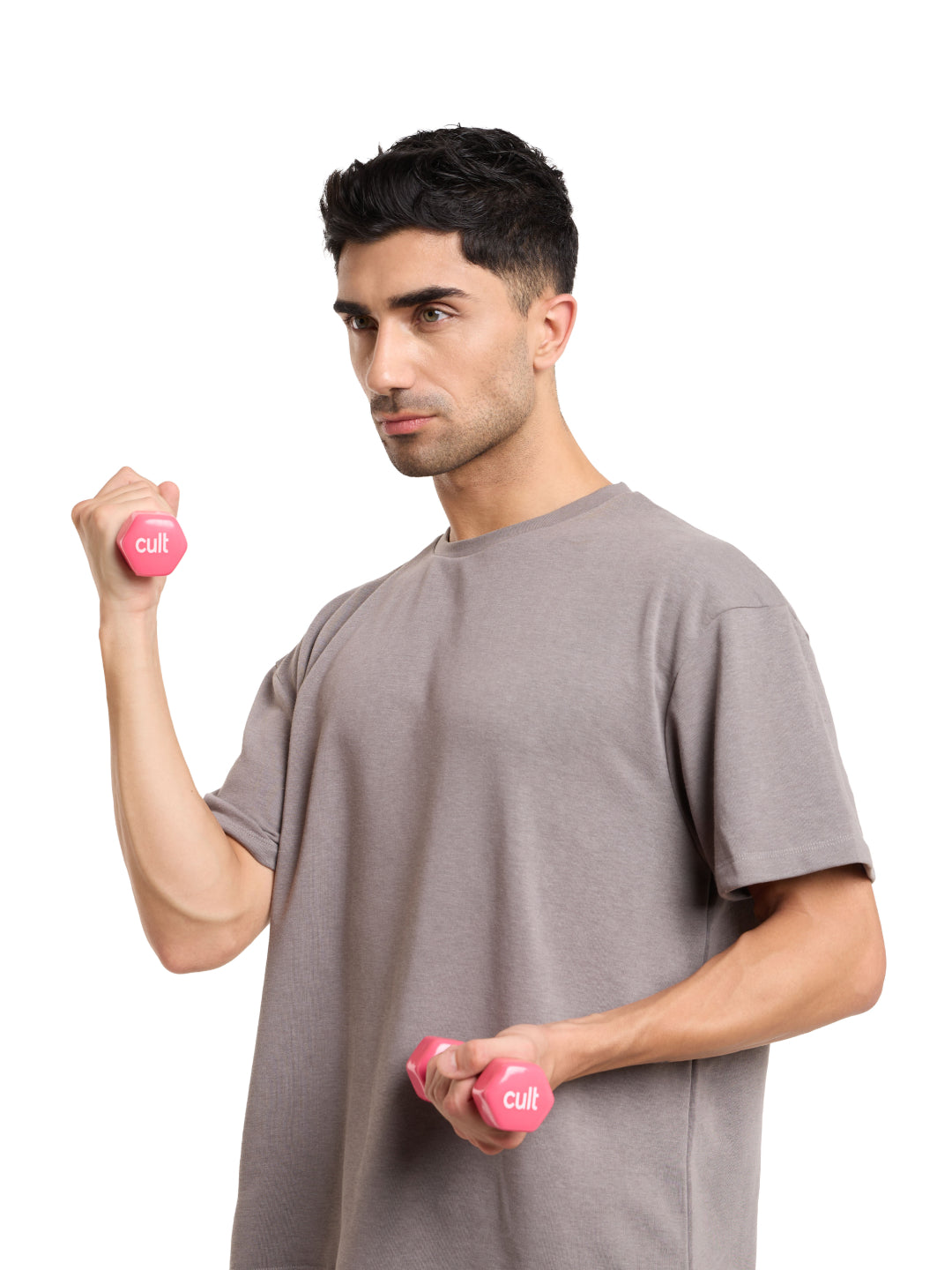 Cult 1KGx2 Vinyl Dumbbells For Home & Gym Exercises (Pink)