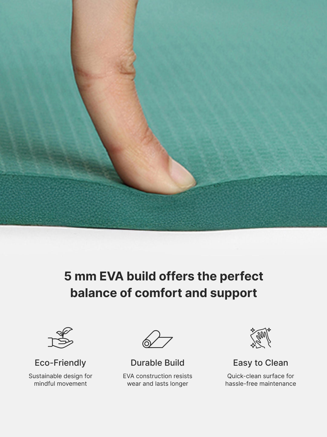 Cult Yoga Mat EVA 5mm with Carry Strap   Non-Slip, Cushioned, Sweat-Resistant, Eco-Friendly Workout Mat for Home Gym & Fitness   Sage Green