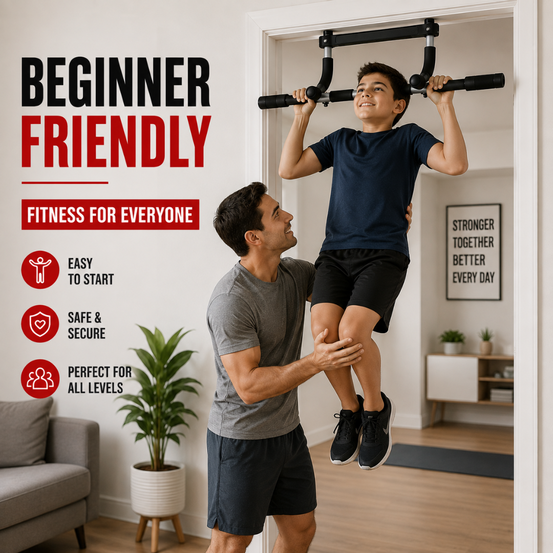 Portable Pull-Up Bar – Build Your Home Gym – No Drilling, 3 Grip Positions & Heavy Duty Steel – Train Anywhere, Get Stronger Daily – For Pull-Ups, Chin-Ups, Knee Raises & Push-Ups – Beginner to Advanced