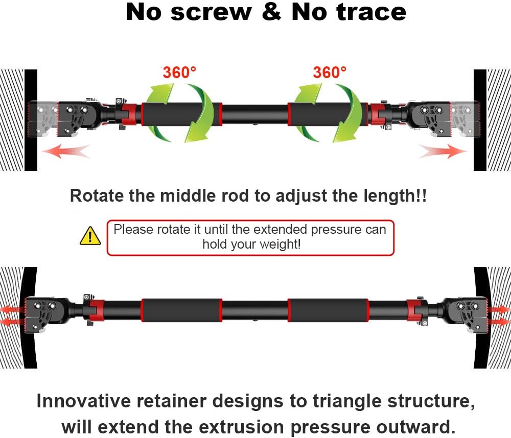 Adjustable Doorway Pull-Up Bar – No Screws, Heavy-Duty 200KG Capacity for Full Body Home Workouts