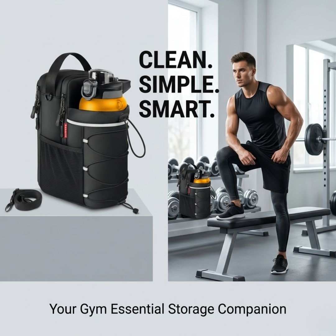 Smart Gym Organization Magnetic Storage Bag – Strong Magnetic Attachment, Multiple Storage Pockets, Water-Resistant – Keeps Gym Essentials Clean & Accessible