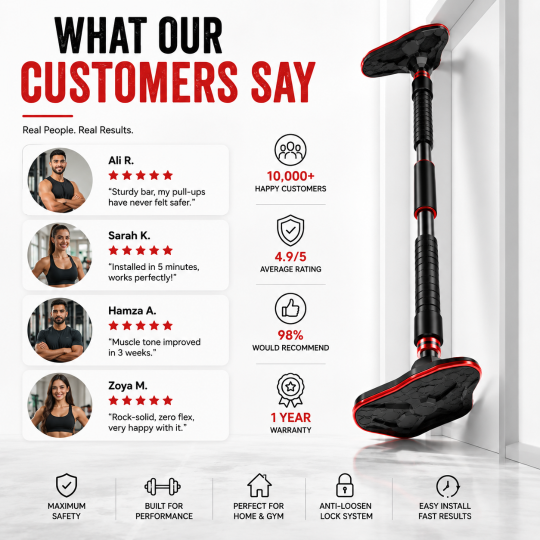 Heavy-Duty Adjustable Doorway Pull-Up Bar – Up to 50% OFF – Sculpt Your Upper Body from Home – Supports 150kg, No Drilling – Multi-Grip, Anti-Loosen Lock – Easy Installation – For Home & Gym – Build Muscle, Strength & Definition
