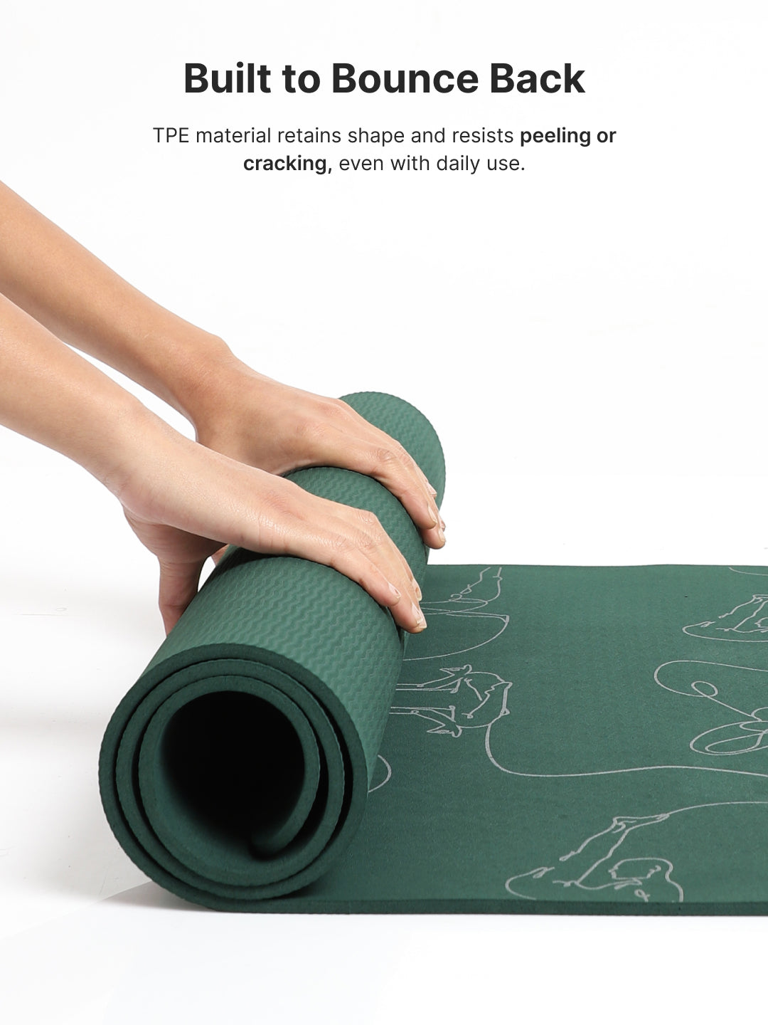 Cult TPE Yoga Mat, Non-Toxic Latex-Free, Anti-Slip, Extra-Thick Cushioning, Tear-Resistant, Travel Strap 6mm (Forest Green)