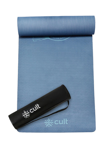 CULT TPE Yoga Mat 10mm Extra Thick with Carry Strap and Bag   Non-Toxic, Latex-Free, Anti-Slip, Tear-Resistant & Lightweight   Superior Cushioning for Joint Support, Meditation & Home Workouts- Teal