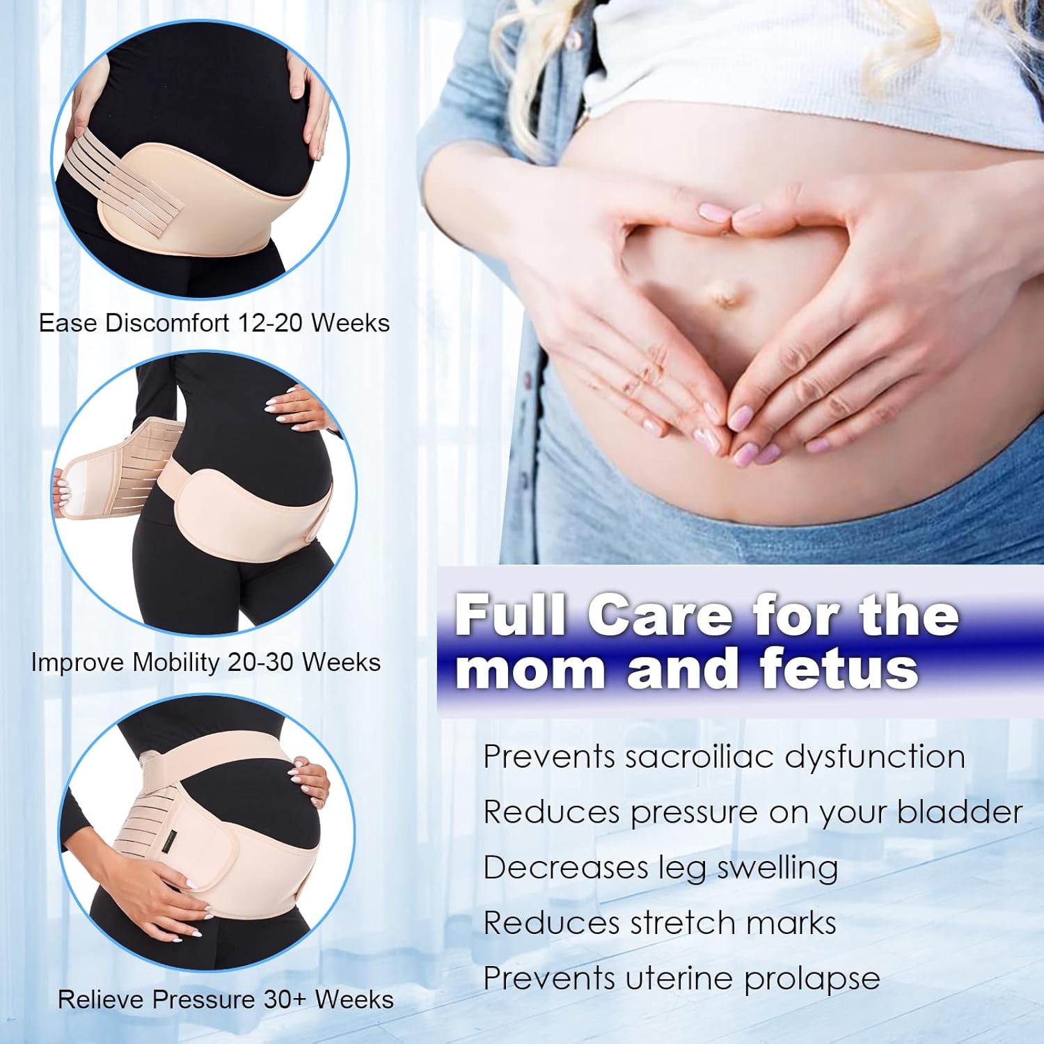 ChongErfei Maternity Belt, Pregnancy 3 in 1 Support Belt for Back/Pelvic/Hip Pain