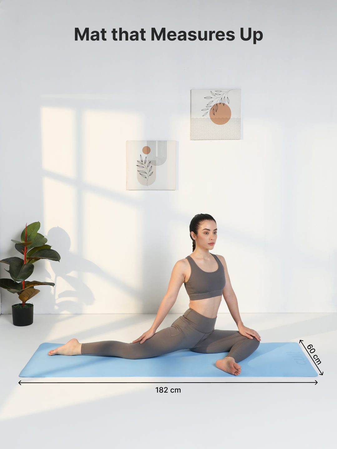 Cult Yoga Mat 4mm EVA with Carry Strap   Lightweight, Non-Slip, Cushioned & Sweat-Resistant Exercise Mat   Eco-Friendly Workout Mat for Yoga, Pilates, Meditation & Home Gym   Blue