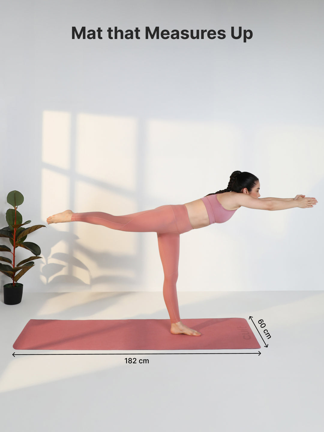 Cult Yoga Mat EVA 5mm with Carry Strap   Non-Slip, Cushioned, Sweat-Resistant, Eco-Friendly Workout Mat for Home Gym & Fitness   Brick