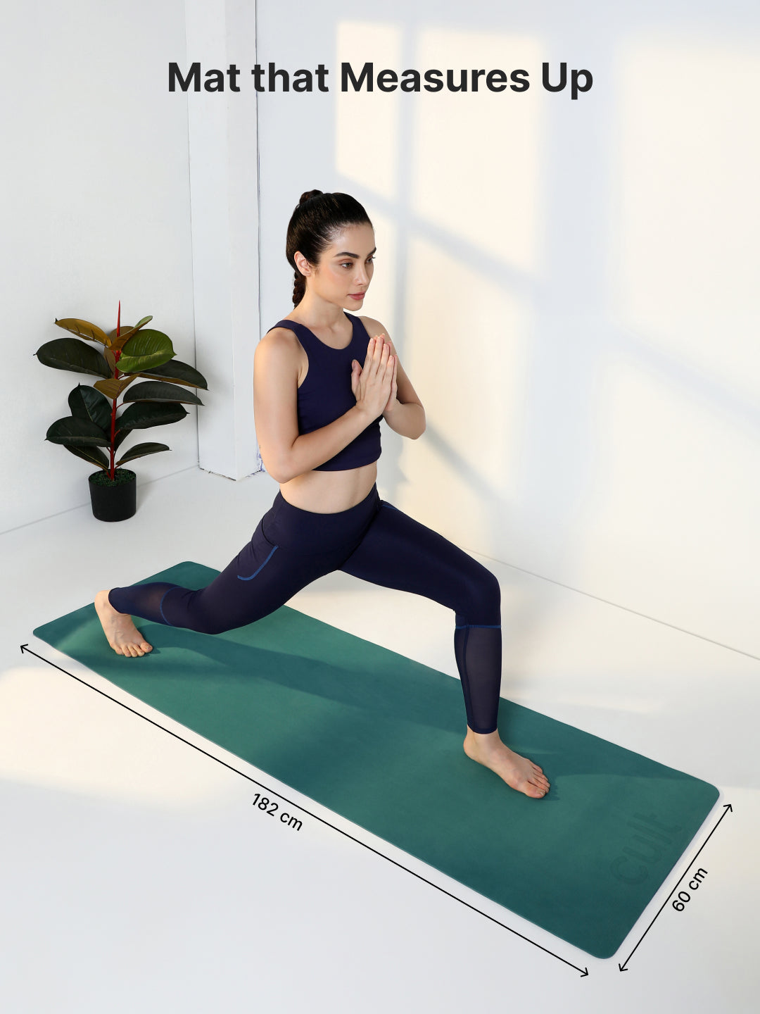 Cult Yoga Mat EVA 5mm with Carry Strap   Non-Slip, Cushioned, Sweat-Resistant, Eco-Friendly Workout Mat for Home Gym & Fitness   Sage Green