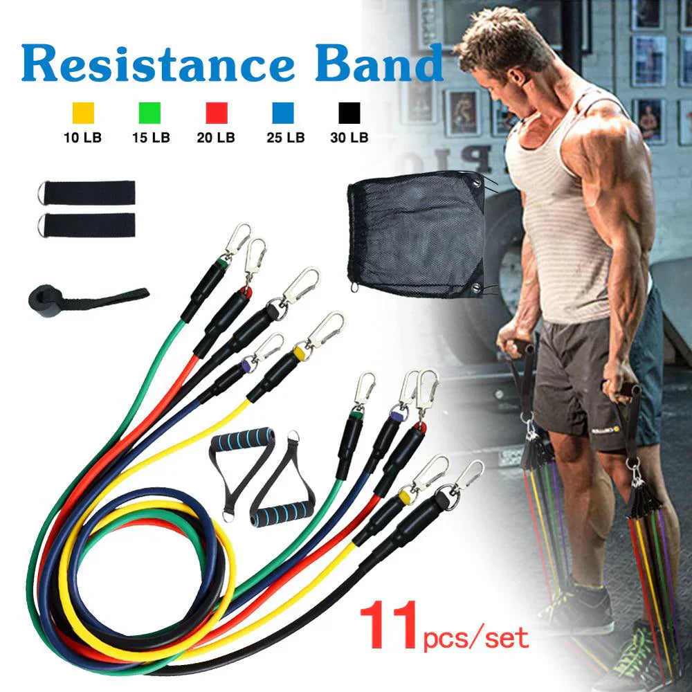 11PCS Power Resistance Band (Home Gym - Anywhere, Anytime)