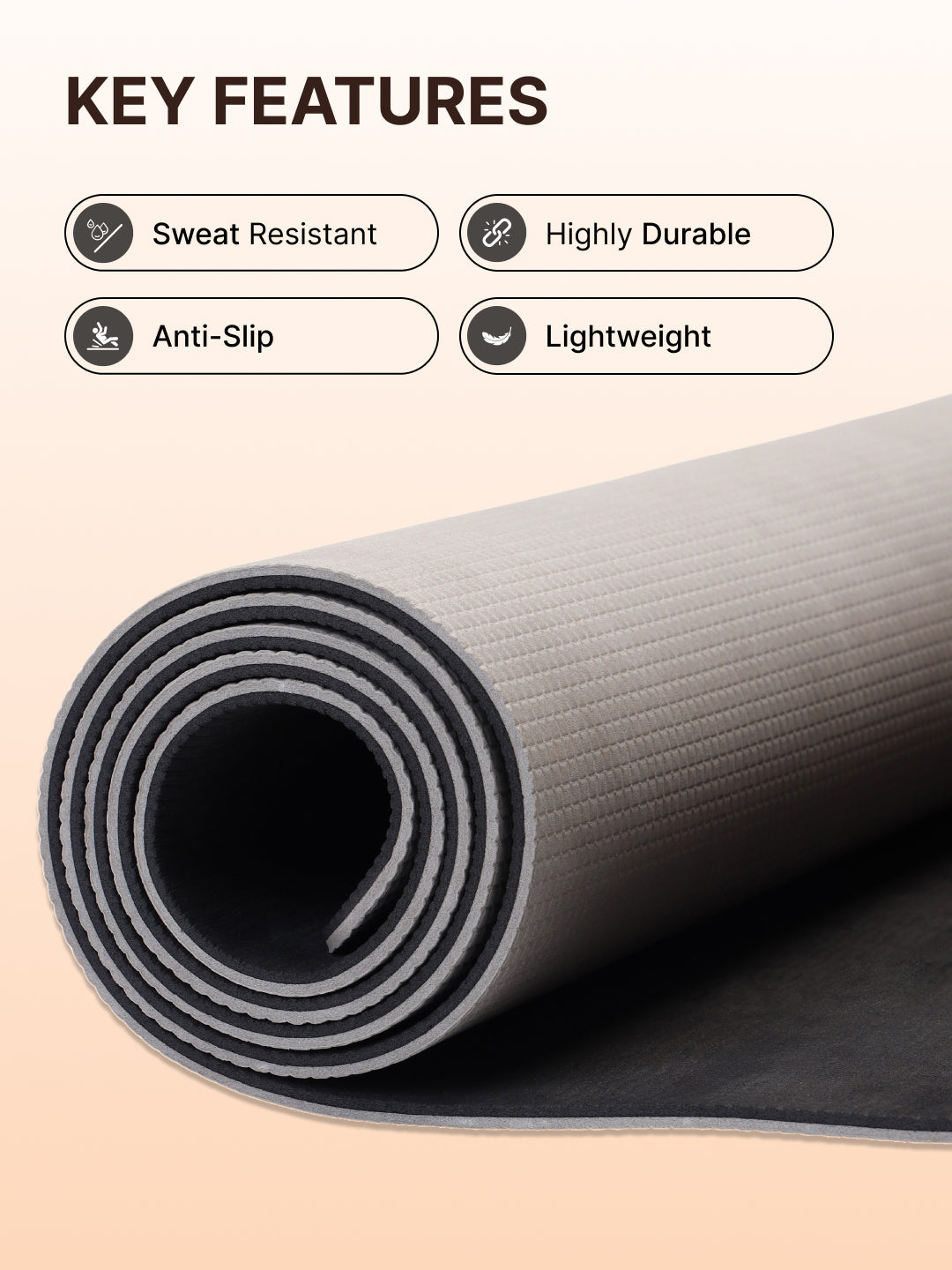 EVA 6mm with Strap Yoga Mat Grey