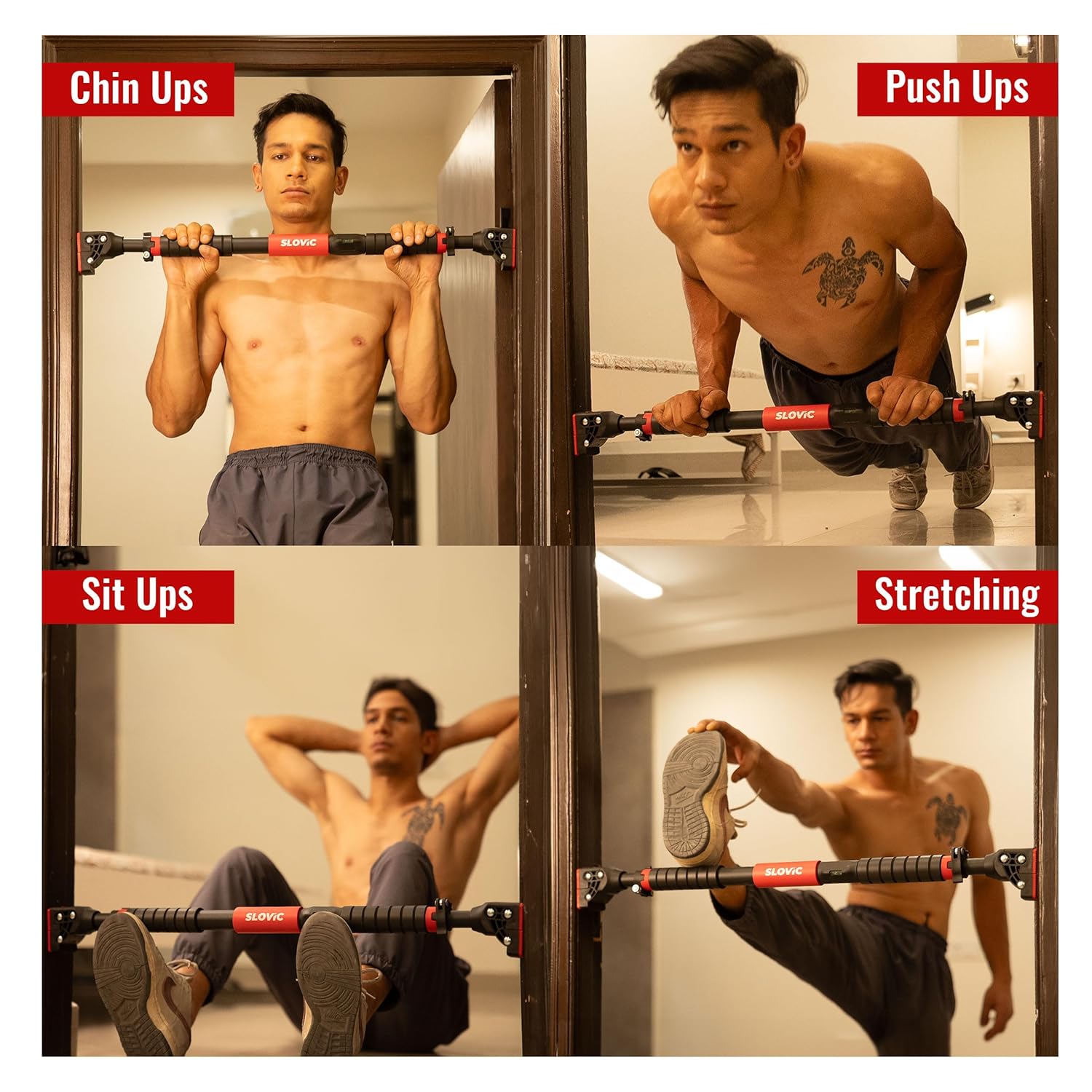 Adjustable Doorway Pull-Up Bar – No Screws, Heavy-Duty 200KG Capacity for Full Body Home Workouts