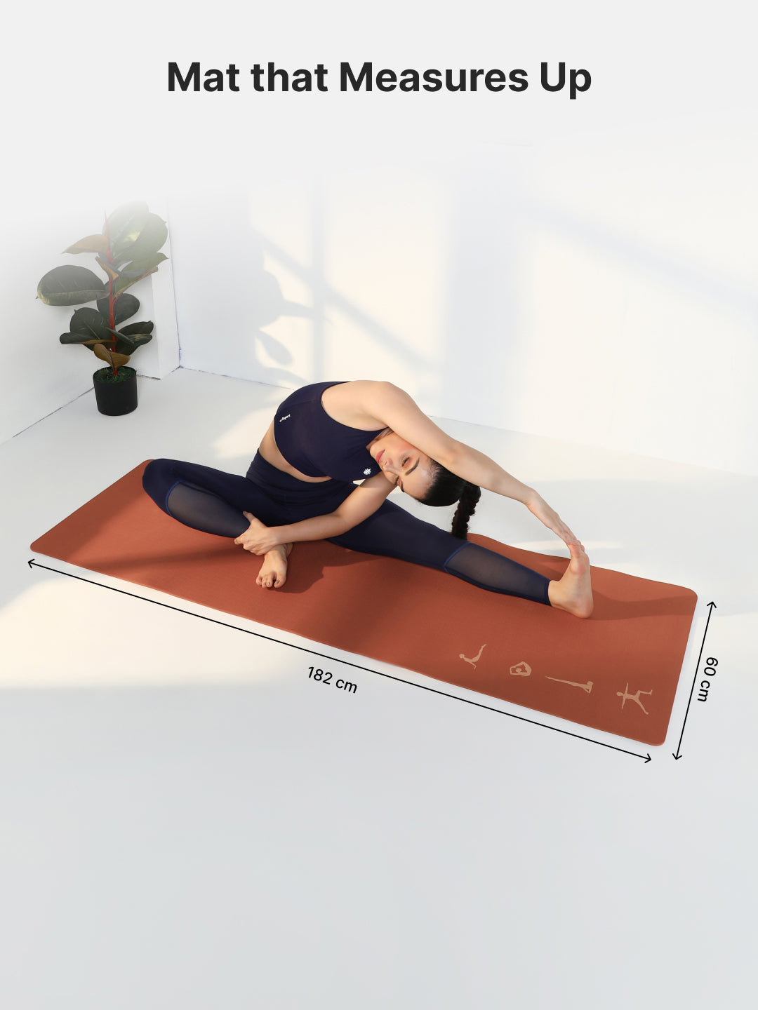 Cult TPE Yoga Mat, Non-Toxic Latex-Free, Anti-Slip, Extra-Thick Cushioning, Tear-Resistant, Travel Strap 6mm (Brown)