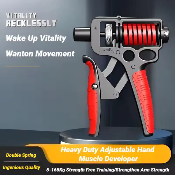 V5 Pro Adjustable Hand Gripper - 11-220 lbs Resistance with Counter & Safety Hammer