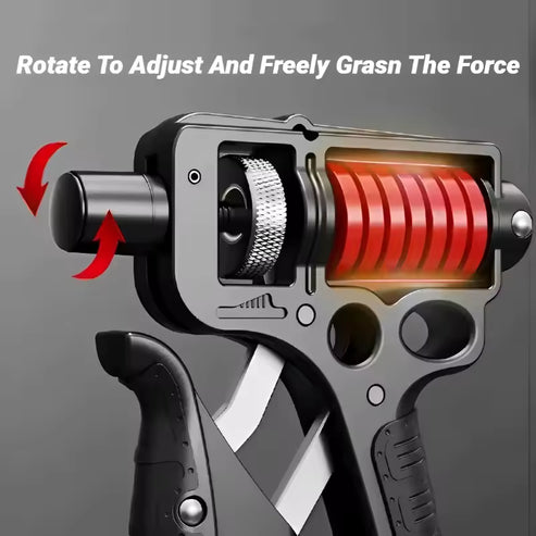 V5 Pro Adjustable Hand Gripper - 11-220 lbs Resistance with Counter & Safety Hammer